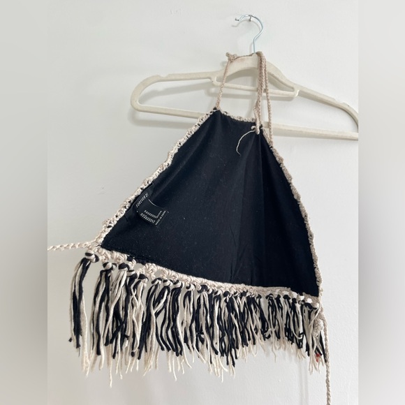 South Western Backless Fringe Croquet Crop Top - Picture 5 of 5